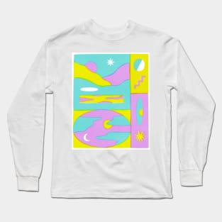 Fluorescent Skies in Cool Tones Long Sleeve T-Shirt